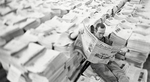 Man reading newsppaper