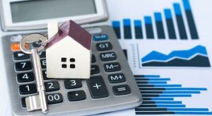 toy model house in a calculator