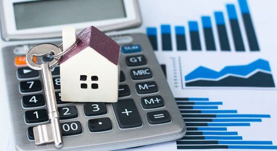 toy model house in a calculator