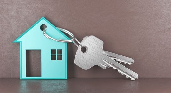 Key with house keychain