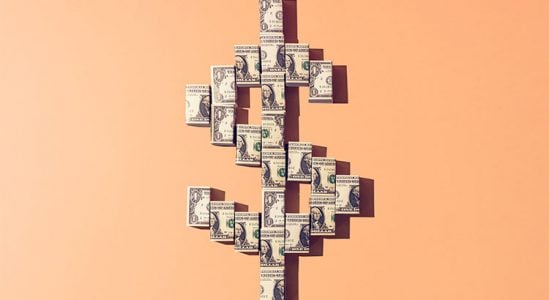 Money shaped in dollar sign