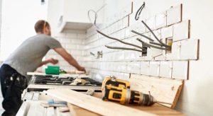 Man doing work on the kitchen