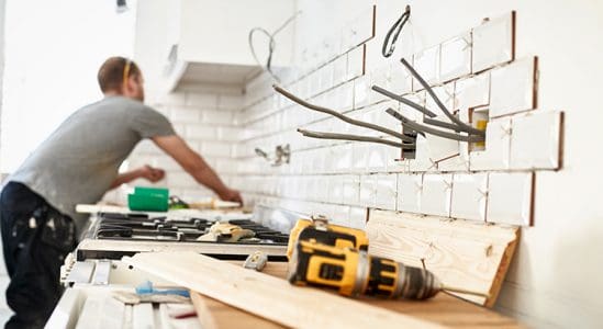 Man doing work on the kitchen