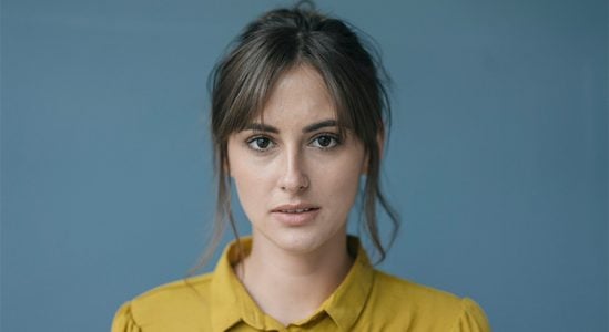 Woman with no expression