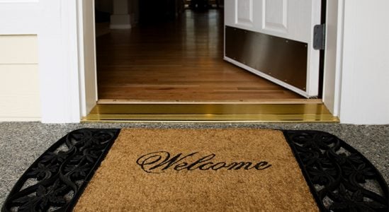 Welcome rag from front door