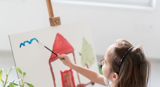 Young girl painting