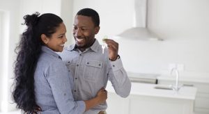 Young couple embracing each other