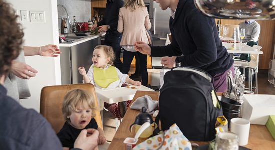Family with their toddlers