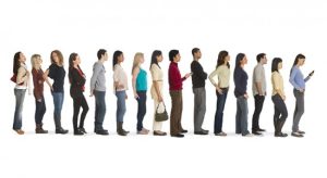 Several people in a line