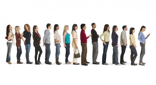 Several people in a line