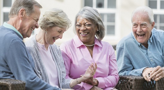 4 Seniors laughing together