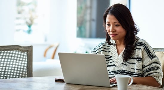 Woman in her laptop