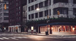 Road with buildings