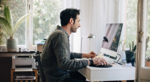 Man using laptop