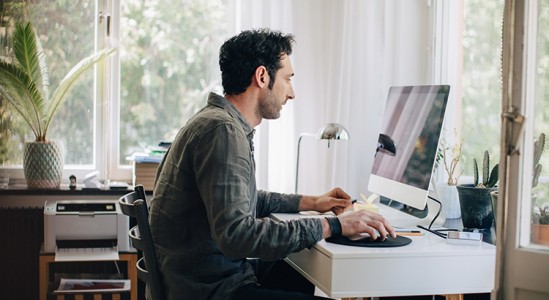 Man using laptop