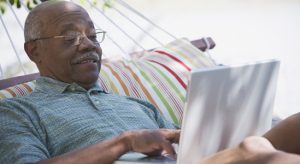 Man using his laptop