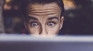 Man shocked from what he's looking