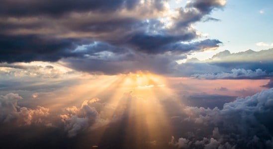 Sun hiding behind the clouds