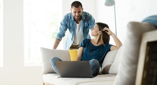 Young couple talking