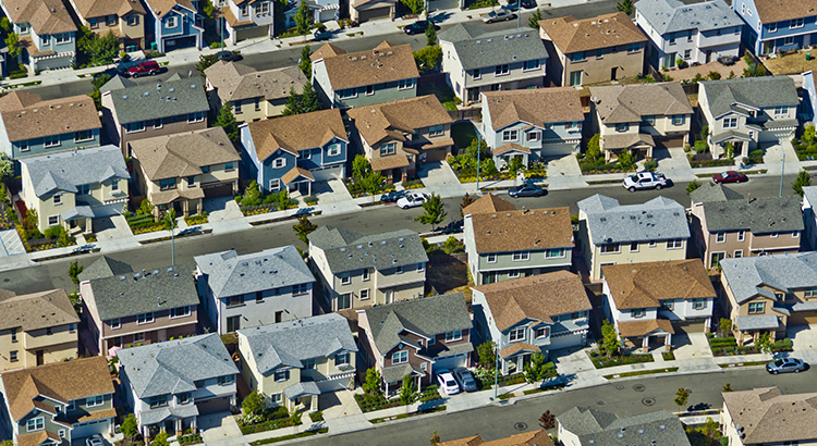 A housing subdivision in the San Francisco Bay Area.