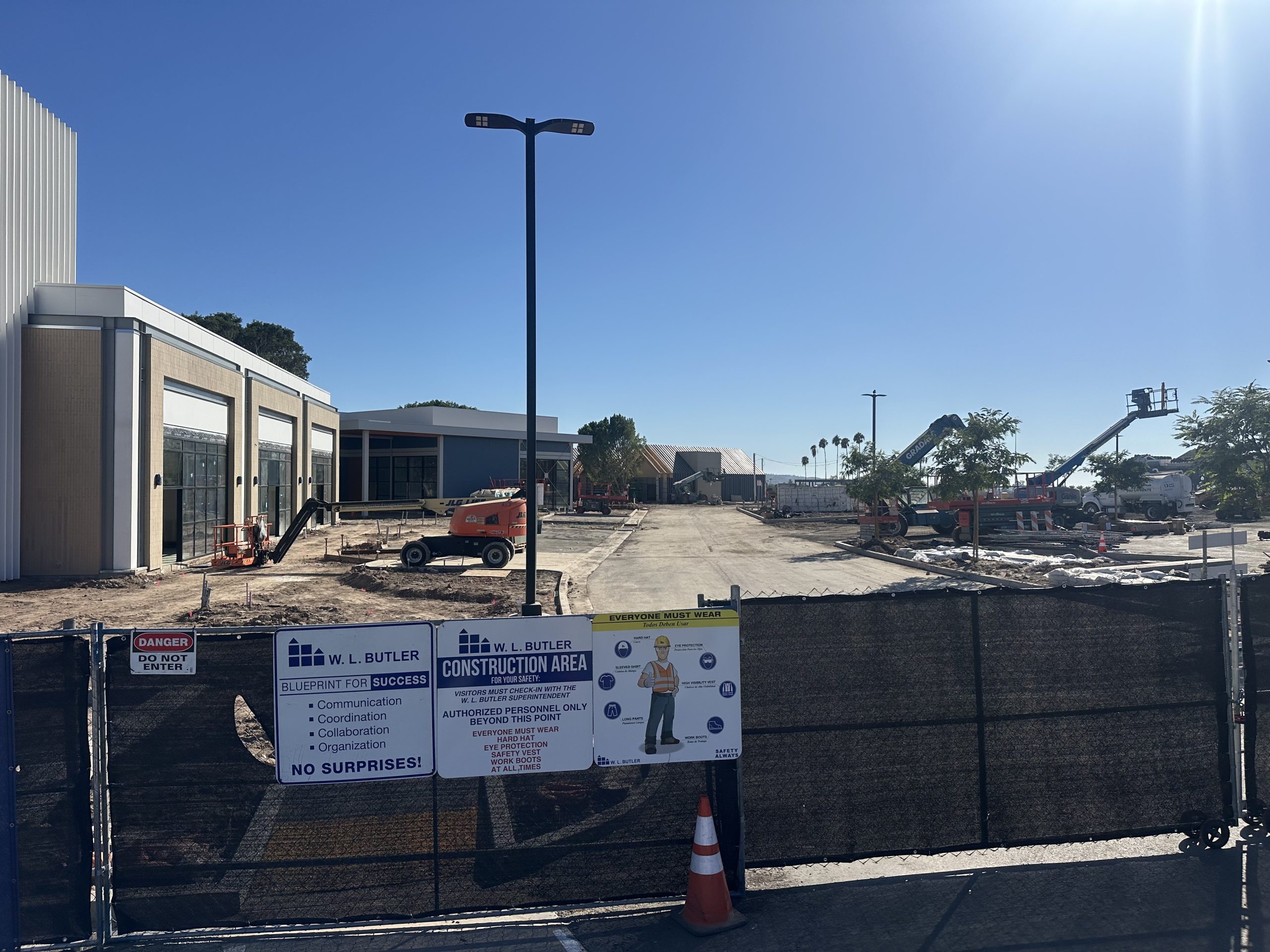 Construction underway at The Canopy retail center, Great Park, Irvine